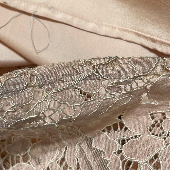 Asos Formal Dress Full Length Peach Lace Bridesmaid Wedding Size 4 (READ) - Picture 9 of 10